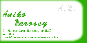 aniko marossy business card